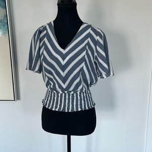 Ladies Blue White Blouse